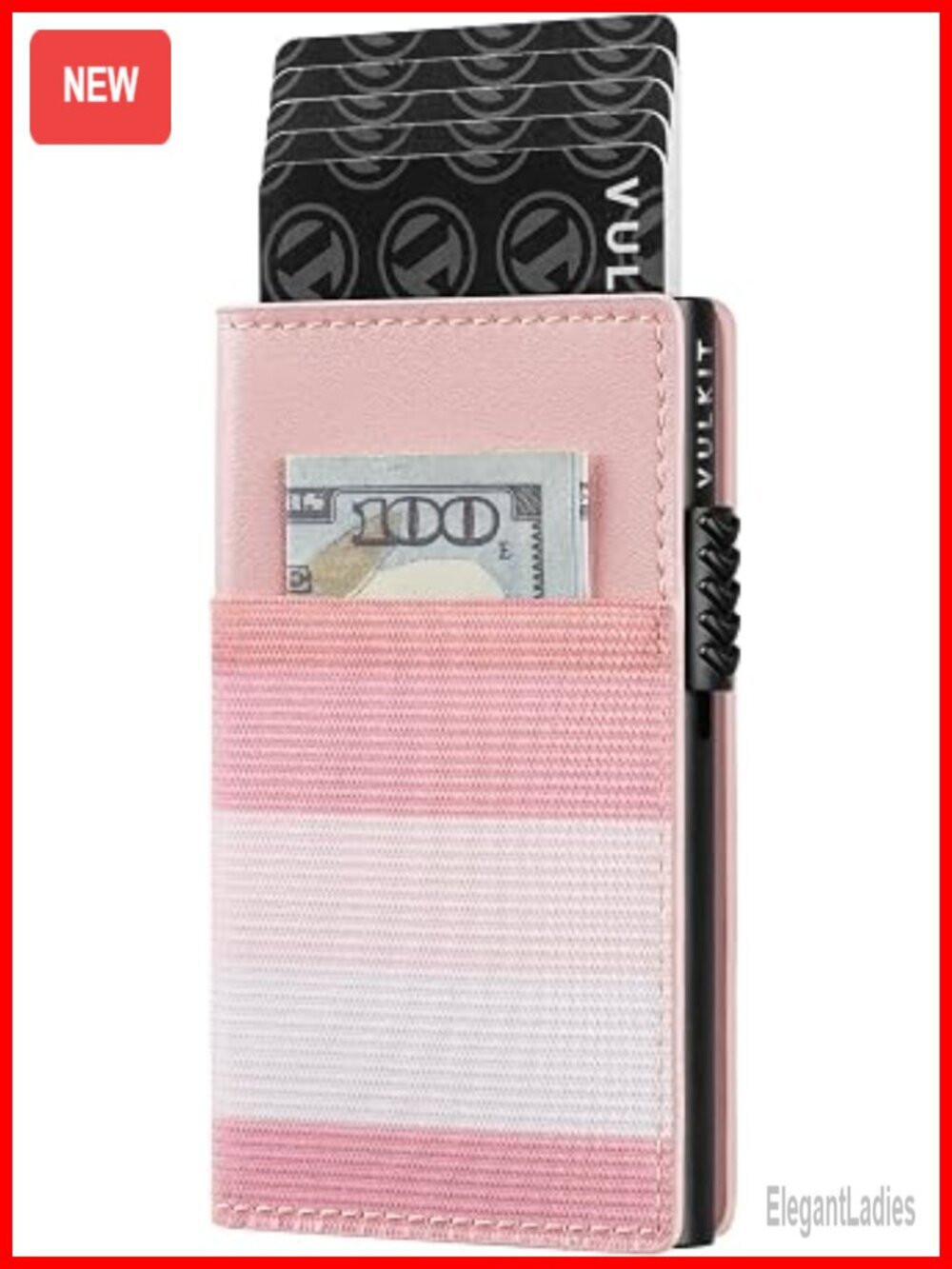 Slim Card Holder RFID Blocking Pop Up Metal Case Magnetic Closure